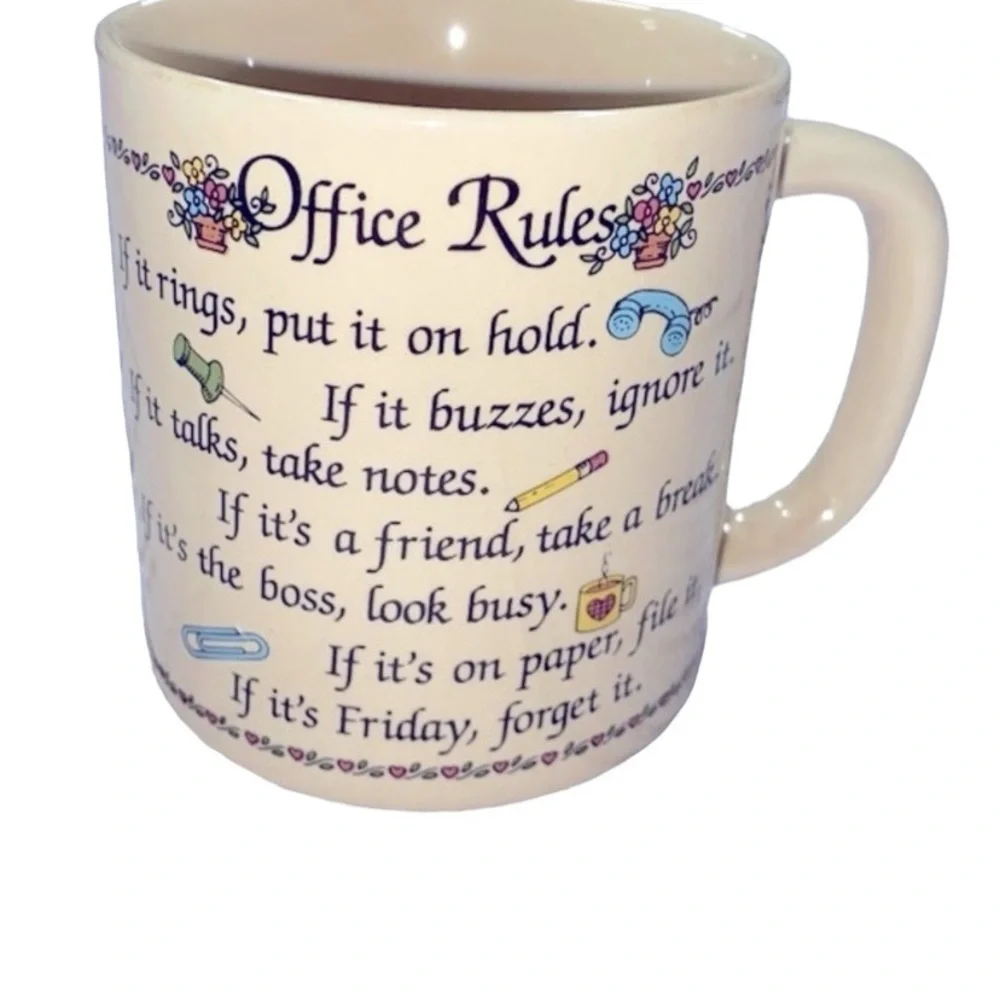 Vintage office rules coffee mug